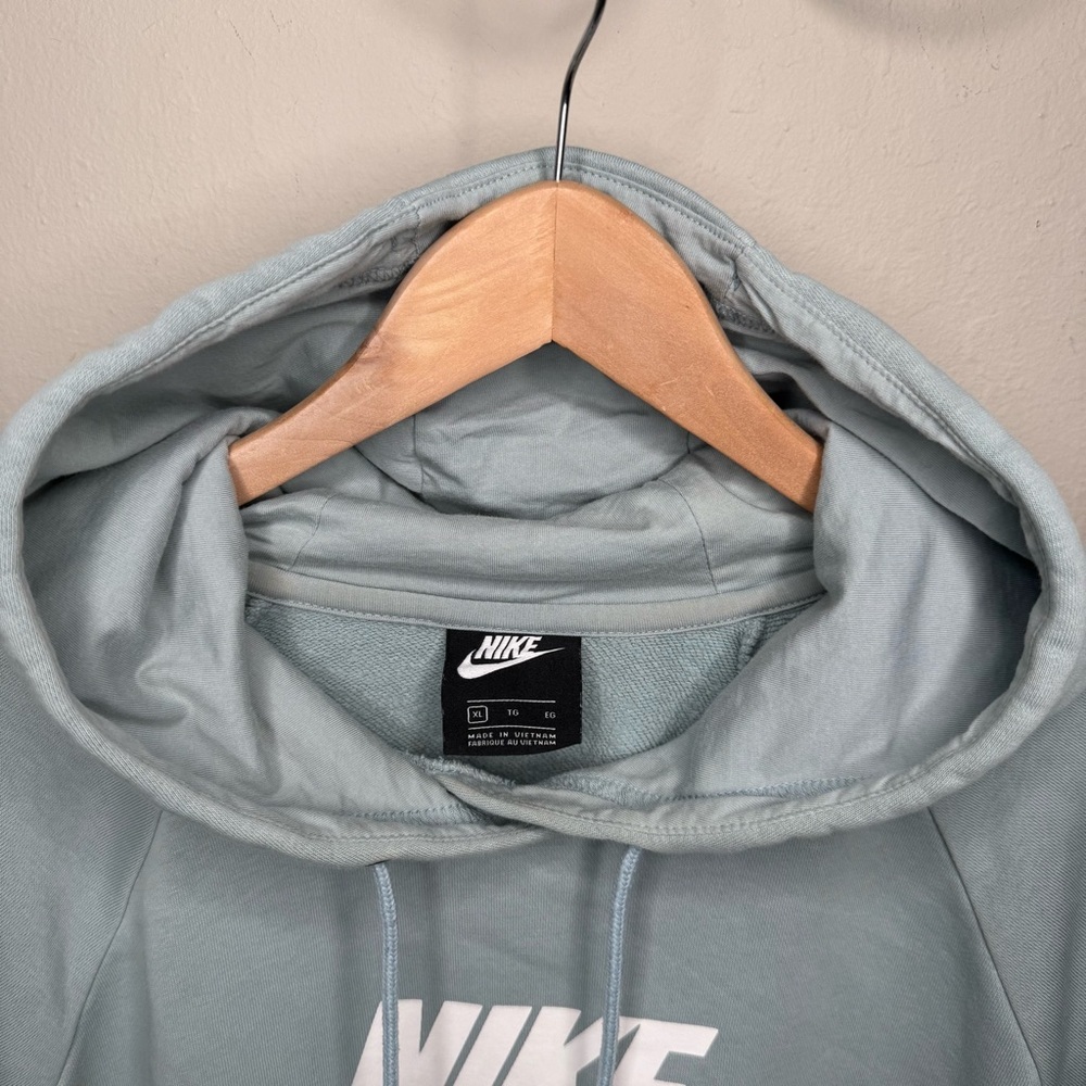 NIKE Essential Cropped Hoodie Ocean Blue Cotton Women’s XL - Picture 7 of 16